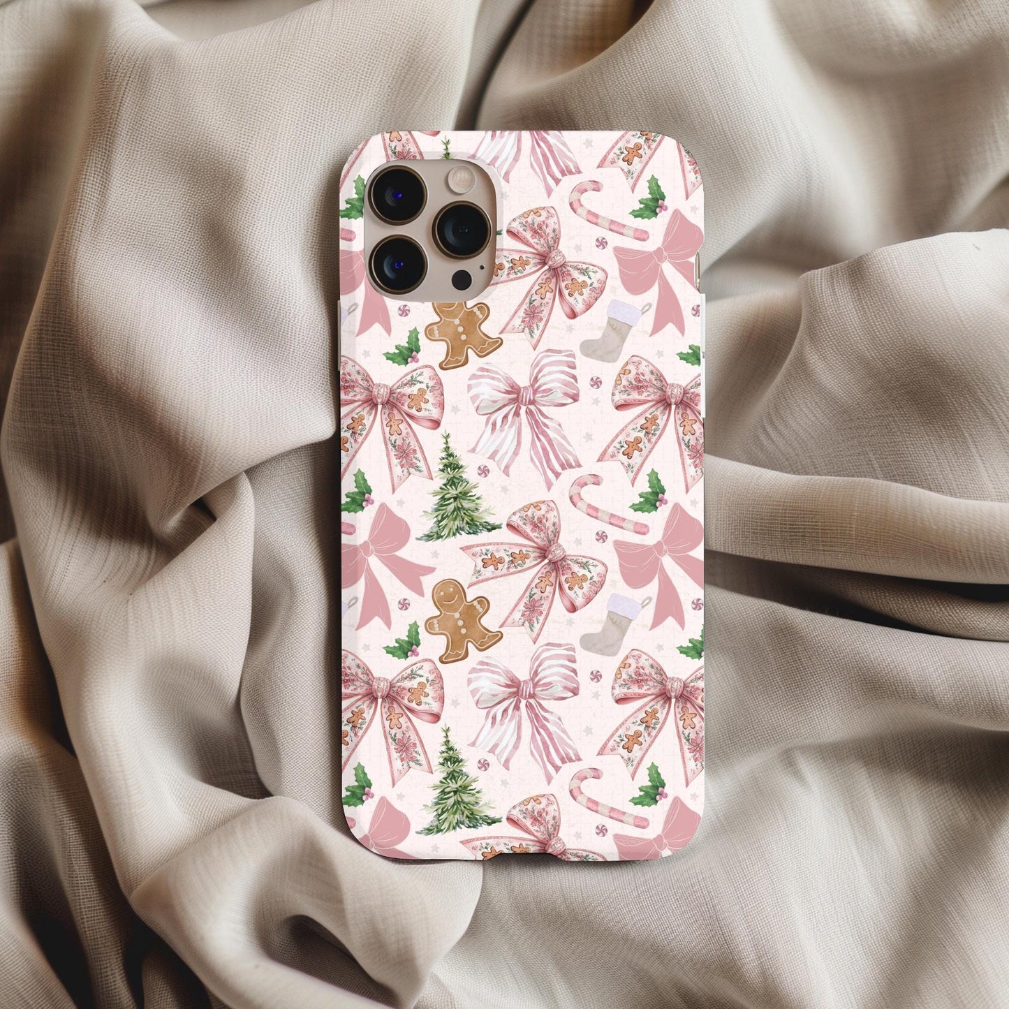 Christmas Bows Gingerbread Phone Case