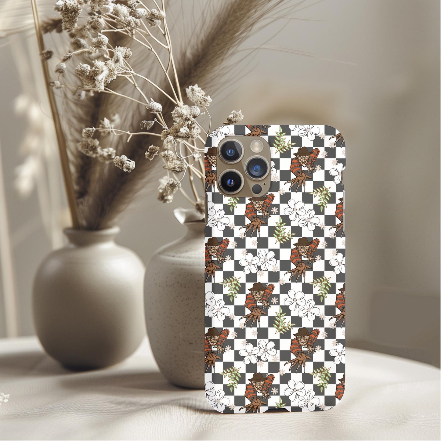 Floral Freddy Checker Phone Case