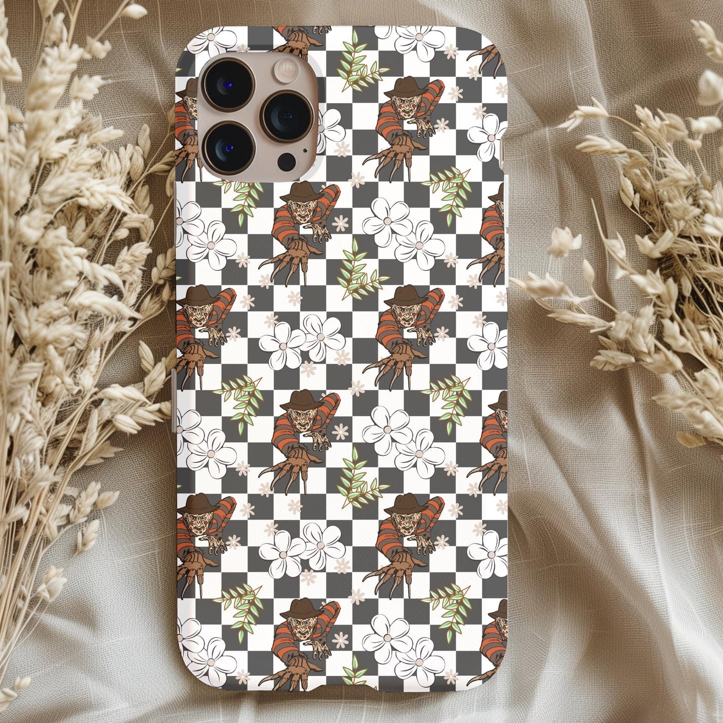 Floral Freddy Checker Phone Case