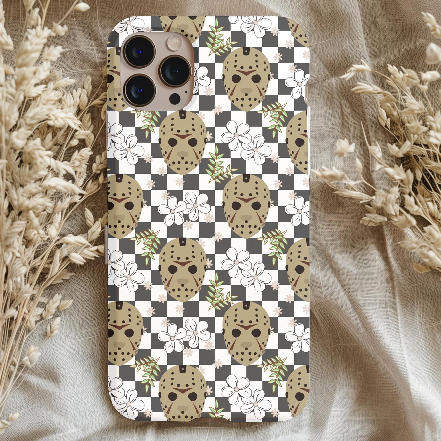 Floral Jason Checker Phone Case