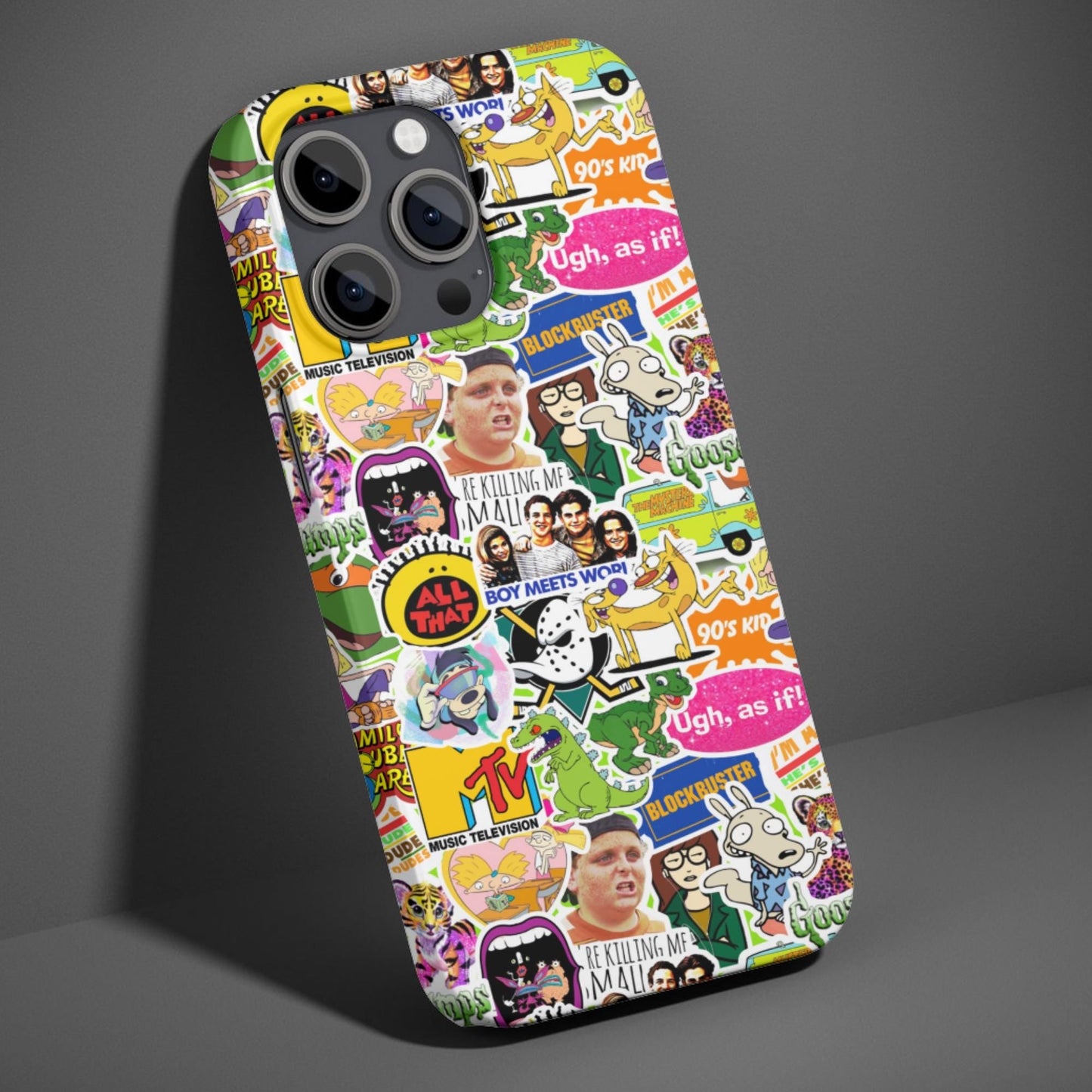 Nostalgic 90s TV Stickers Phone Case