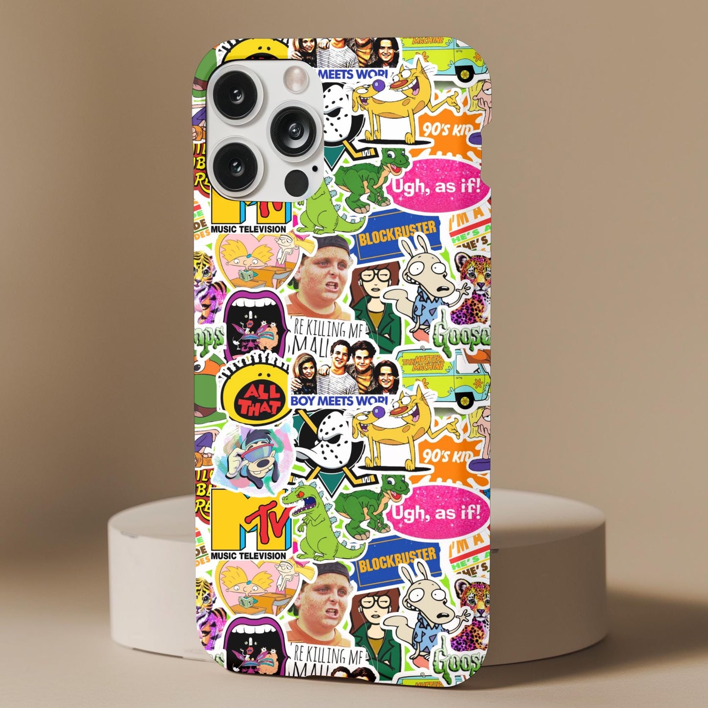 Nostalgic 90s TV Stickers Phone Case