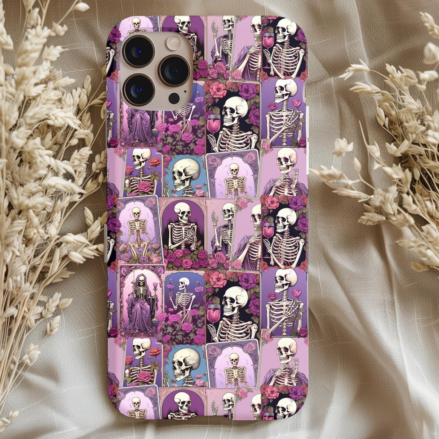 Halloween Skeleton Tarot Cards Phone Case